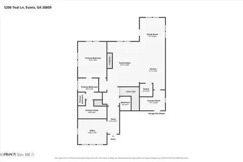 Floorplan - 5206 Teal Ln, Evans, GA 30809 photo 2 of 3