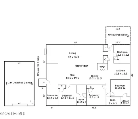 Floorplan - 2995 Hickory Point Rd, Aurora, NC 27806 photo 1 of 1
