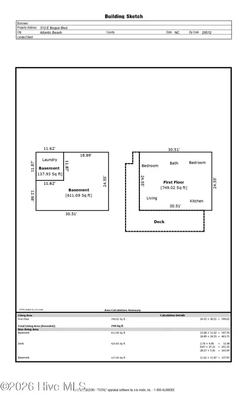 Floorplan - 312 E Bogue Blvd, Atlantic Beach, NC 28512 photo 1 of 1