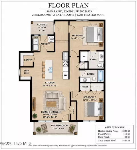 Floorplan - 110 Park Ave, Pinebluff, NC 28373 photo 1 of 1
