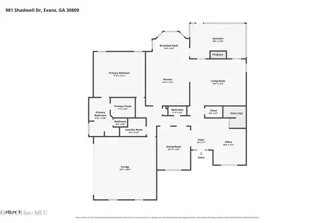 Floorplan - 981 Shadwell Dr, Evans, GA 30809 photo 2 of 8