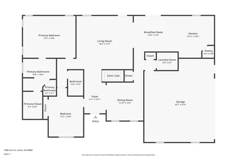Floorplan - 1088 Conn Dr, Evans, GA 30809 photo 1 of 3