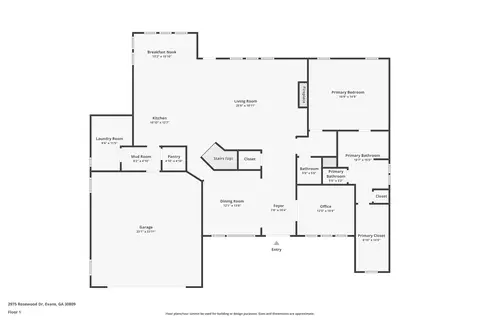 Floorplan - 2975 Rosewood Dr, Evans, GA 30809 photo 1 of 5