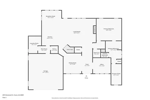 Floorplan - 2975 Rosewood Dr, Evans, GA 30809 photo 3 of 5