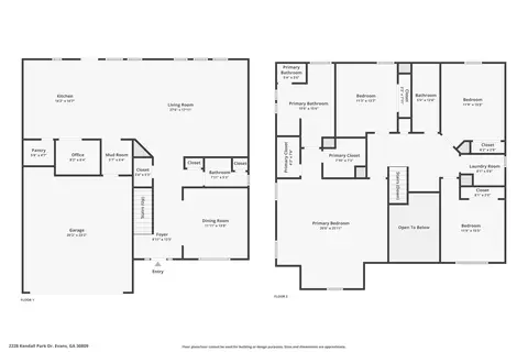 Floorplan - 2228 Kendall Park Dr, Evans, GA 30809 photo 3 of 3