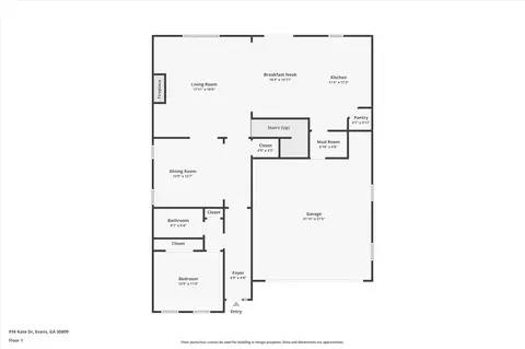 Floorplan - 916 Kate Dr, Evans, GA 30809 photo 2 of 3