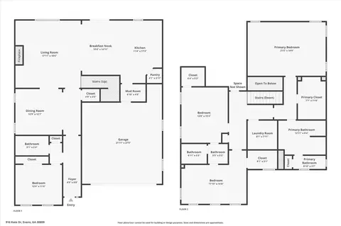 Floorplan - 916 Kate Dr, Evans, GA 30809 photo 1 of 3