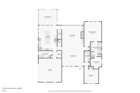Floorplan - 1037 Bartram Rdg, Evans, GA 30809 photo 2 of 3
