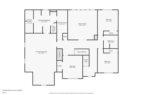 Floorplan - 325 Bella Rose Dr, Evans, GA 30809 photo 3 of 4