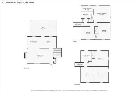 Floorplan - 817 Mitchell St, Augusta, GA 30907 photo 1 of 4