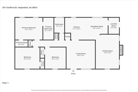 3511 Stafford Dr, Hephzibah, GA 30815