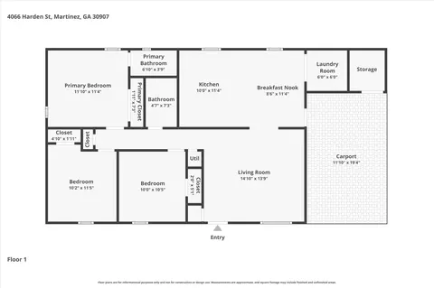 4066 Harden St, Martinez, GA 30907