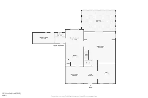 Floorplan - 888 Rainne Ct, Evans, GA 30809 photo 1 of 3