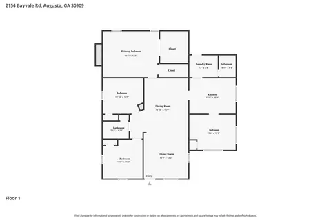 Floorplan - 2154 Bayvale Rd, Augusta, GA 30909 photo 1 of 1