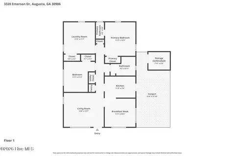 Floorplan - 3320 Emerson Dr, Augusta, GA 30906 photo 2 of 2