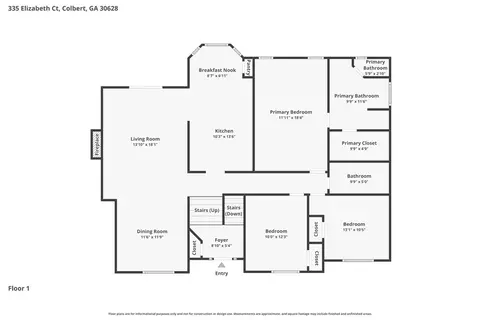 Floorplan - 335 Elizabeth Ct, Colbert, GA 30628 photo 2 of 2