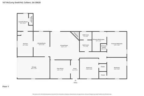Floorplan - 167 Mccarty Dodd Rd, Colbert, GA 30628 photo 2 of 2