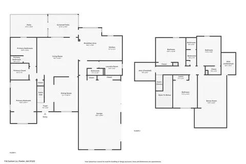 Floorplan - 116 Sutton Ln, Pooler, GA 31322 photo 1 of 1