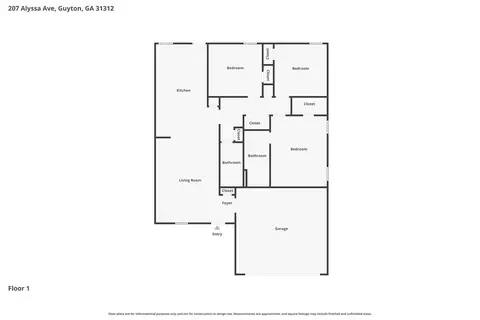 Floorplan - 207 Alyssa Ave, Guyton, GA 31312 photo 1 of 1