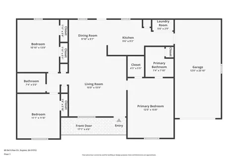 Floorplan - 60 Del A Rae Cir, Guyton, GA 31312 photo 1 of 1