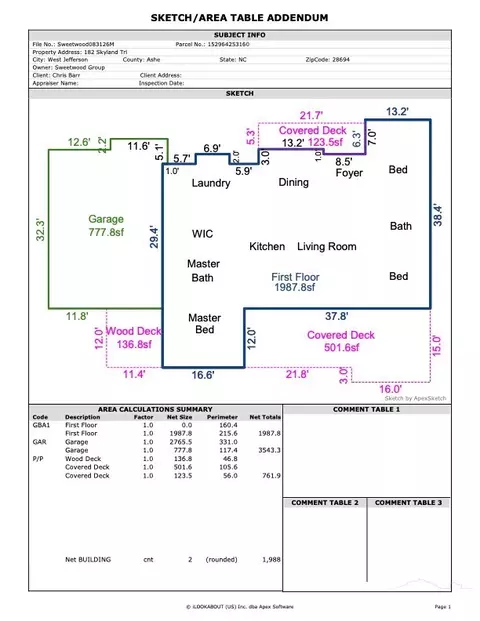 Floorplan - 182 Skyland Trl, Fleetwood, NC 28626 photo 1 of 1