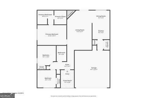 Floorplan - 125 Kendall Ln, Covington, GA 30014 photo 1 of 1