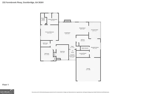 Floorplan - 232 Farmbrook Pkwy, Stockbridge, GA 30281 photo 1 of 2