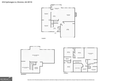 Floorplan - 616 Hydrangea Ln, Bremen, GA 30110 photo 1 of 3