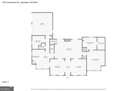Floorplan - 102 Canterbury Dr, Lagrange, GA 30241 photo 1 of 3