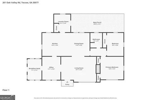 Floorplan - 261 Oak Valley Rd, Toccoa, GA 30577 photo 1 of 1