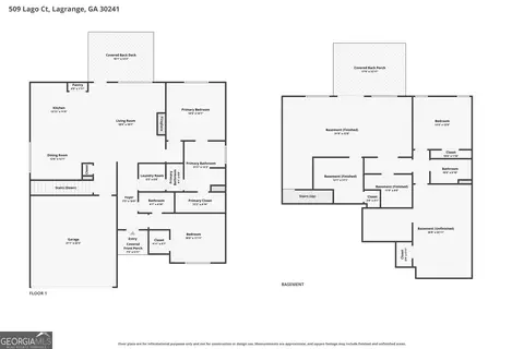 Floorplan - 509 Lago Ct, Lagrange, GA 30241 photo 1 of 3