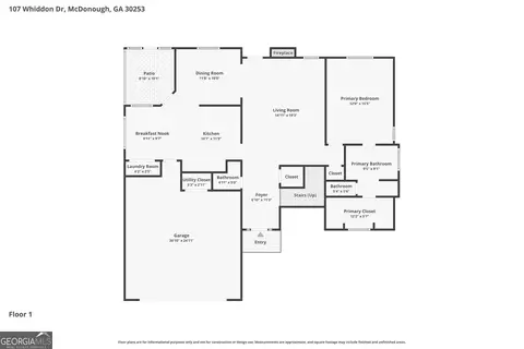 Floorplan - 107 Whiddon Dr, Mcdonough, GA 30253 photo 1 of 2
