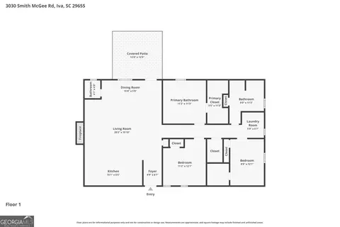 Floorplan - 3030 Smith Mcgee Rd, Iva, SC 29655 photo 3 of 3