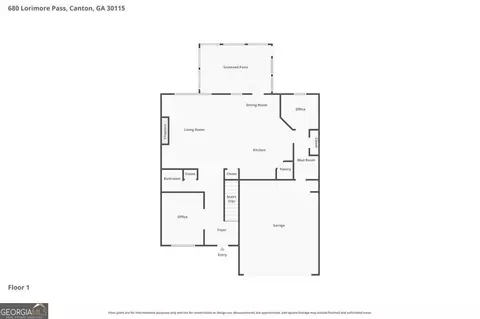 Floorplan - 680 Lorimore Pass, Canton, GA 30115 photo 1 of 3