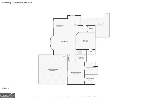 Floorplan - 415 Ivory Dr, Baldwin, GA 30511 photo 2 of 2