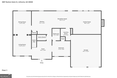 Floorplan - 3807 Button Gate Ct, Lithonia, GA 30038 photo 1 of 2