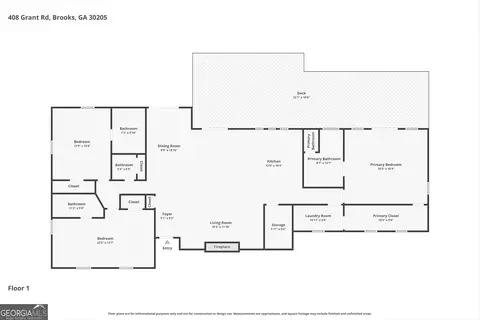 Floorplan - 408 Grant Rd, Brooks, GA 30205 photo 1 of 1