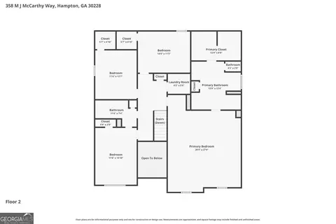 Floorplan - 358 M J Mccarthy Way, Hampton, GA 30228 photo 2 of 2