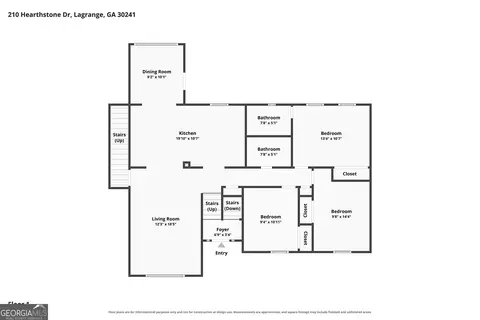 Floorplan - 210 Hearthstone Dr, Lagrange, GA 30241 photo 1 of 4