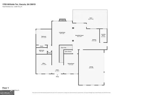 Floorplan - 1705 Millside Ter, Dacula, GA 30019 photo 1 of 4