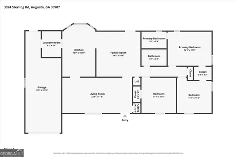 Floorplan - 3024 Sterling Rd, Augusta, GA 30907 photo 1 of 1