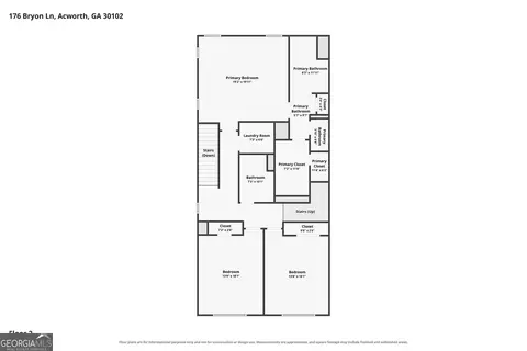Floorplan - 176 Bryon Ln, Acworth, GA 30102 photo 2 of 3