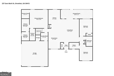 Floorplan - 237 Sara Beth Dr, Brooklet, GA 30415 photo 2 of 3