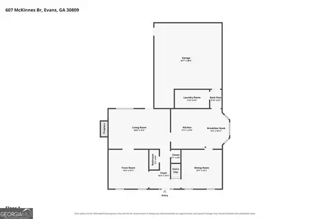 Floorplan - 607 Mckinnes Br, Evans, GA 30809 photo 2 of 3
