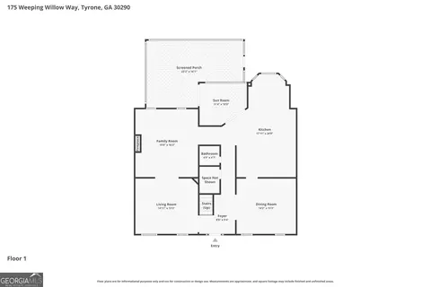 Floorplan - 175 Weeping Willow Way, Tyrone, GA 30290 photo 1 of 2