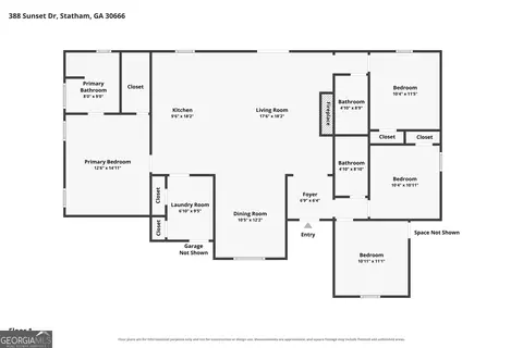 Floorplan - 388 Sunset Dr, Statham, GA 30666 photo 1 of 2