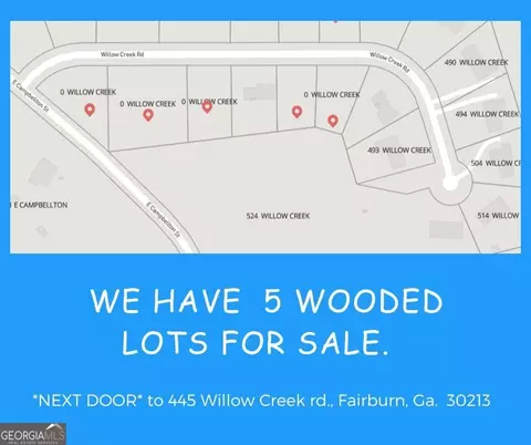 0 Willow Creek Road Lots 12356 Rd #LOT S 1,2,3,5,6, Fairburn, GA 30213