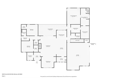 Floorplan - 3593 Perry Smith Rd, Monroe, GA 30656 photo 1 of 2