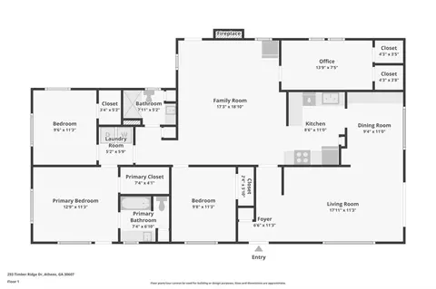 Floorplan - 293 Timber Ridge Dr, Athens, GA 30607 photo 1 of 1