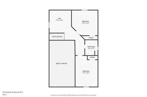 Floorplan - 521 E Valley Rd NE, Rydal, GA 30171 photo 2 of 3